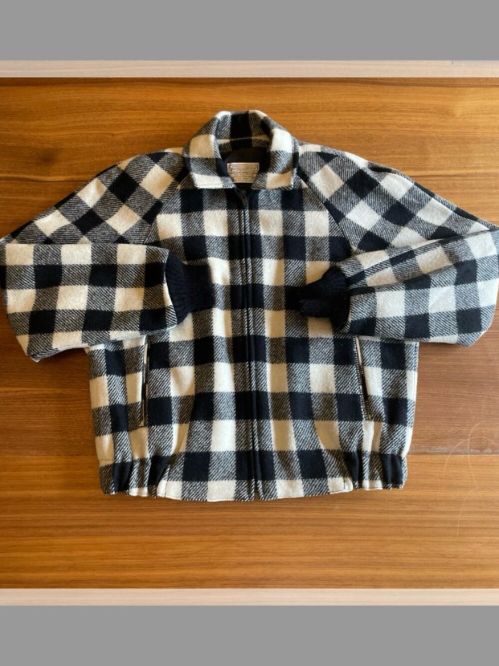 Vintage Women's Pendleton Wool Zip Up Cropped Bomber Jacket Made In USA, size S